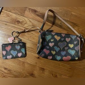 Dooney & Bourke vintage shoulder bag with matching change purse